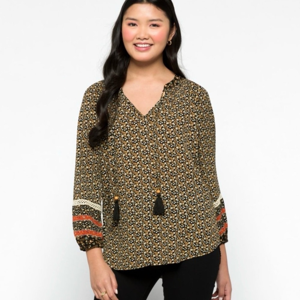 Mason Belle Cathia Tassel Detail Boho Top